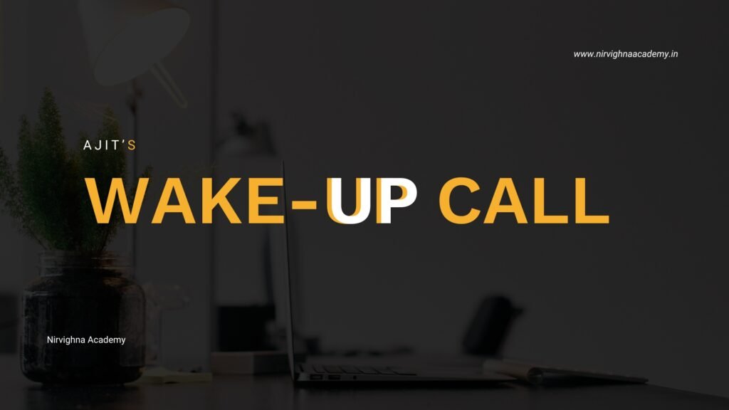 Entrepreneur Ajit Deshmukh analyzing business numbers on a laptop in a café, with a notepad and coffee cup on the table, representing the importance of understanding breakeven points for startups.